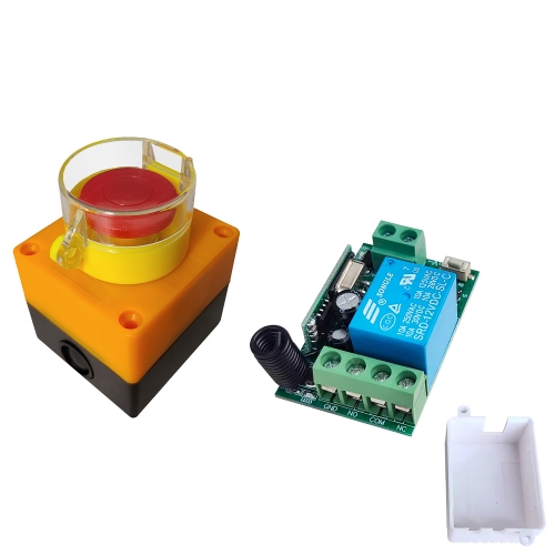 ON Off Switch,Emergency Off Switch,Safety Switch Emergency Off Switch,Single Button Large Button 433 mhz EV1527 Wireless Transmitter Module Controller