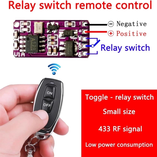 Kleiner drahtloser Fernsteuerungsschalter 3.7V 4.5V 6V 12 Batterie Relais Zugangskontrolle Reset Taste Schlüsselschalter Steuerung mini funkschalter dc