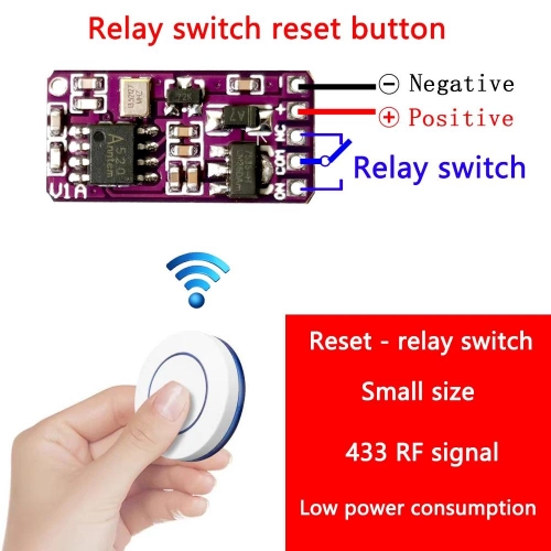 Kleiner drahtloser Fernsteuerungsschalter 3.7V 4.5V 6V 12 Batterie Relais Zugangskontrolle Reset Taste Schlüsselschalter Steuerung mini funkschalter dc