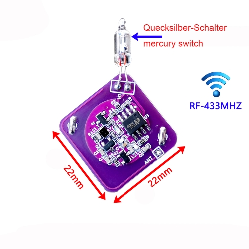 433.92MHZ drahtlose Fernbedienung Quecksilber-Schalter Neigung Winkel Signal Einschalten Launcher modular RF-Hochfrequenz