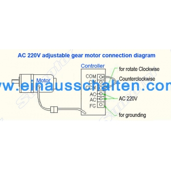 40W AC 220V Getriebemotor Elektromotor mit Regler Einphasig 1: 15